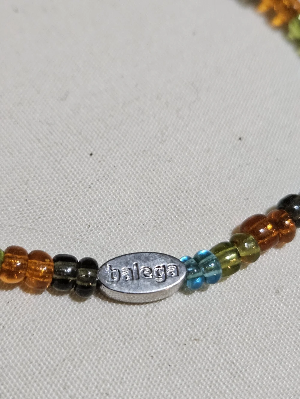 Balega Multicolor Glass Bead Bracelet - Orange, Green, Blue Accents